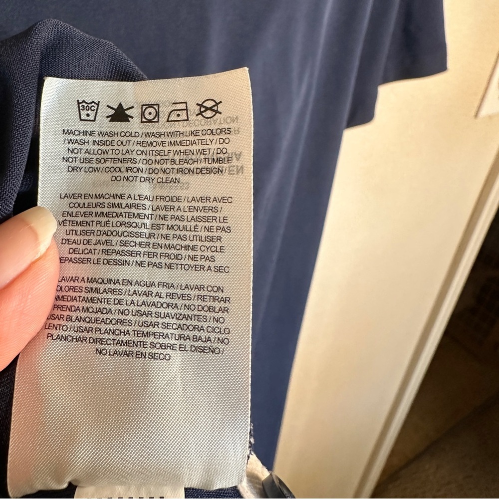 Nike Dri Fit‎ Blue Striped Polo Sz Medium - Picture 6 of 7